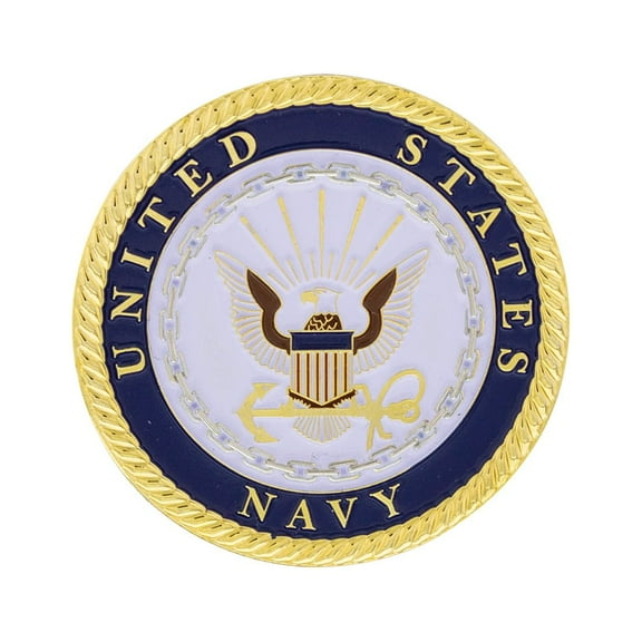 United Pacific 22976 1-3/4" U.S. Military Adhesive Metal Medallion - Navy