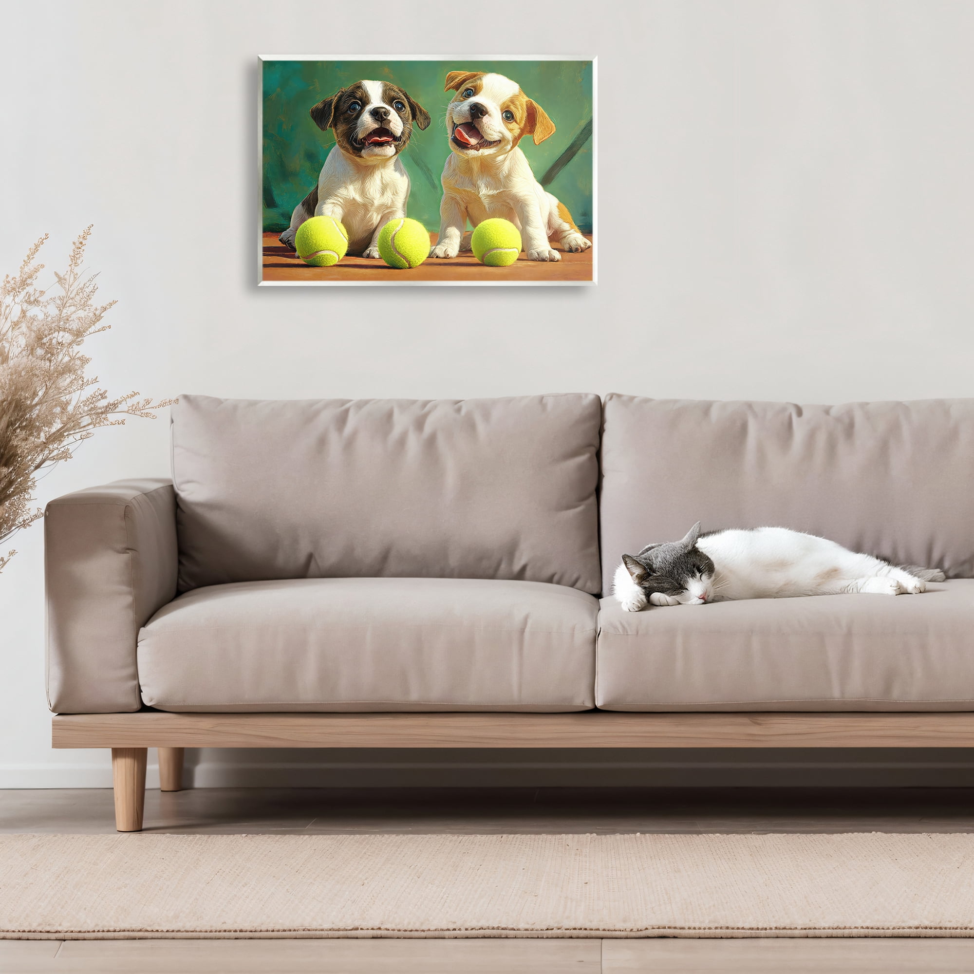 Stupell Industries Adorable Puppies with Tennis Balls Wall Plaque Art, design by Imagine It Images