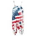 thumbnail image 4 of Splozh 4th of July Jumpsuit for Girls Patriotic 4th of July Clothes Kids Girls Summer Sleeveless Independence Day Graphic Jumpsuit Toddler Girl Outfits,Dark Blue 7-8 Years, 4 of 5