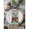 thumbnail image 2 of Western Texas Star Vintage Cloth Napkins Set of 6 Reusable Dinner Napkins, Retro Farmhouse Turquoise Brown Wood Cocktail Napkin Washable Table Napkins for Wedding/Holiday Party/Baby Shower 20"x20", 2 of 7