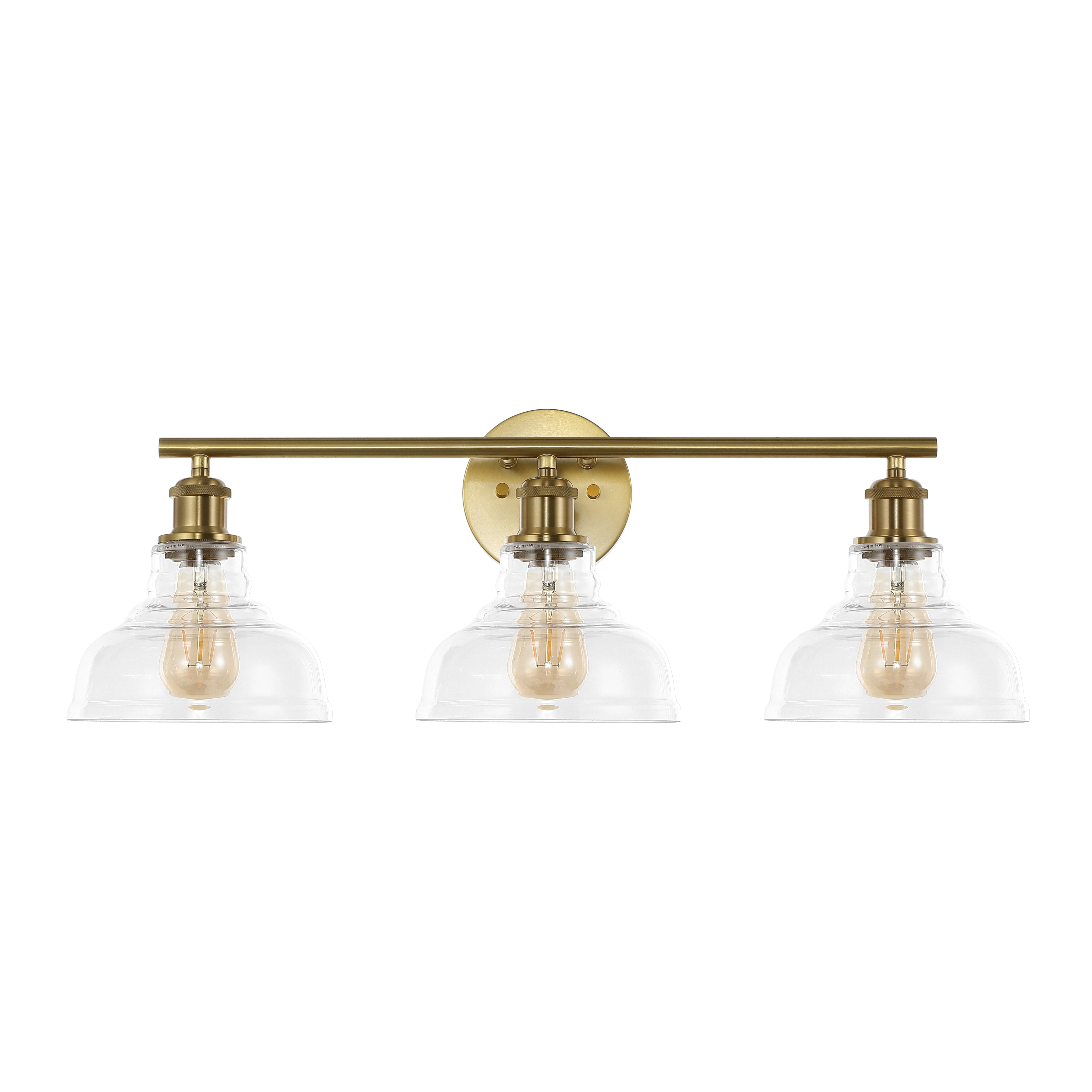 Safavieh Calyna 3-Light 27.25" Industrial Iron Sconces, Gold