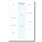 Grocery List Writing Pad by Kahootie Co®, 50 Pages, Shopping List For Meal Planning (8.5 x 5.5 inches)