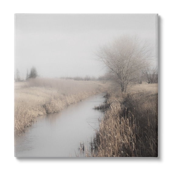 Stupell Industries Quiet Stream Rural Grassland Landscape Photography Gallery Wrapped Canvas Print Wall Art