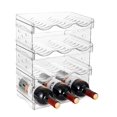 thumbnail image 1 of Paquete de 4 soportes apilables para botellas de vino y agua, soporte independiente para botellas de vino y nevera, soporte de plástico para botellas de agua, capacidad para 12 botellas, 1 of 5
