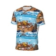thumbnail image 6 of Wukai Animals on Noah's Ark Floating Print Men's Short-Sleeved Mesh T-Shirt,Quick-Dry Short Sleeve Workout T-Shirt-Large, 6 of 8
