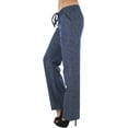 thumbnail image 3 of ToBeInStyle Women's Cozy Linen-Cotton Blend Heather Dye Pants - Navy - Small, 3 of 7
