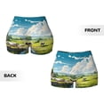 thumbnail image 5 of Fotbe Countryside Farm Cow Seamless Shorts, Womens Workout Shorts High Waist Stretch Booty Short for Gym/Yoga/Running/Biking-X-Large, 5 of 9