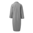 thumbnail image 6 of YDFCWXW Women's Oversized Notched Collar Wool Blend Single Midi Long Trench Coat Grey, 4XL, 6 of 6