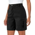thumbnail image 1 of Cathalem Shorts Décontractés à Jambes Larges pour Femmes Mode Printemps Randonnée Extérieure, Noir TTTG, 1 of 5