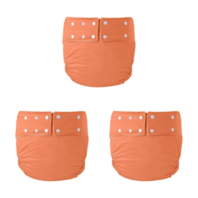 Dalazy Couches en Tissu pour Adultes Couche Réutilisable contre l'Incontinence Sans Fuite Orange 72-92cm 3ensemble