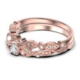 thumbnail image 4 of Vintage Look Boho & hippie 1.25 Carat Round Cut Diamond Moissanite Engagement Ring, Wedding Ring in 925 Sterling Silver With 18k Rose Gold Plating, Promise, Bridal Set, Matching Band, 4 of 4