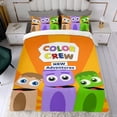 thumbnail image 4 of Babyfirst Equipo de Colores Conjunto de sábanas temático, trío de piezas, cómodo y amigable con la piel, diseño único, regalo de decoración para el hogar para familiares, amigos y fans, 90 cm * 190 cm, 4 of 6
