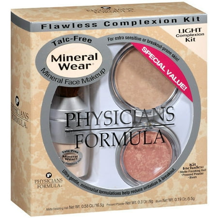 Physicians Formula Mineral Wear Flawless Complexion Kit, Light, Veil- 0.58-Ounce
