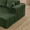thumbnail image 4 of 132.48" Boneless Couch, Green Sectional Couches for Living Room, Compressed Corduroy Sleeper Sofa, No Assembly, 4 of 9