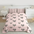 thumbnail image 2 of jejeloiu Graffiti Kawaii Loves Bedding Comforter Set,Black Heart Pattern Twin Comforter Sets,Romantic Valentines Day Bedding Set For Adults,Microfiber Bedroom Decor Reversible,2 Pieces, 2 of 8