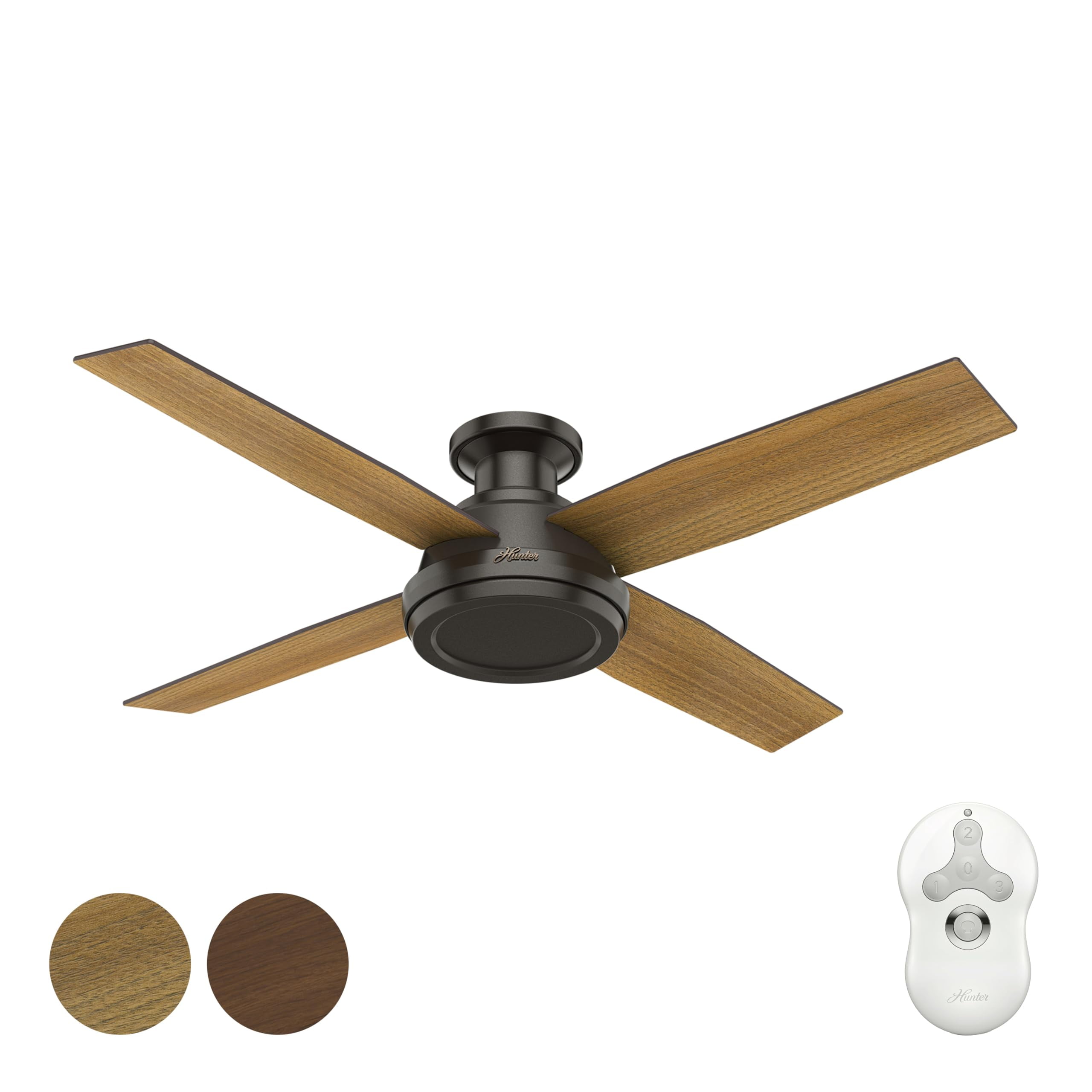 Hunter 50683 Avia 48-in Fresh White Indoor Flush Mount Ceiling Fan