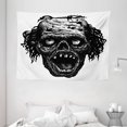 thumbnail image 1 of Halloween Tapestry, Zombie Head Evil Dead Man Portrait Fiction Creature Scary Monster Graphic, Wall Hanging for Bedroom Living Room Dorm Decor, 80W X 60L Inches, Black Dark Grey, by Ambesonne, 1 of 2