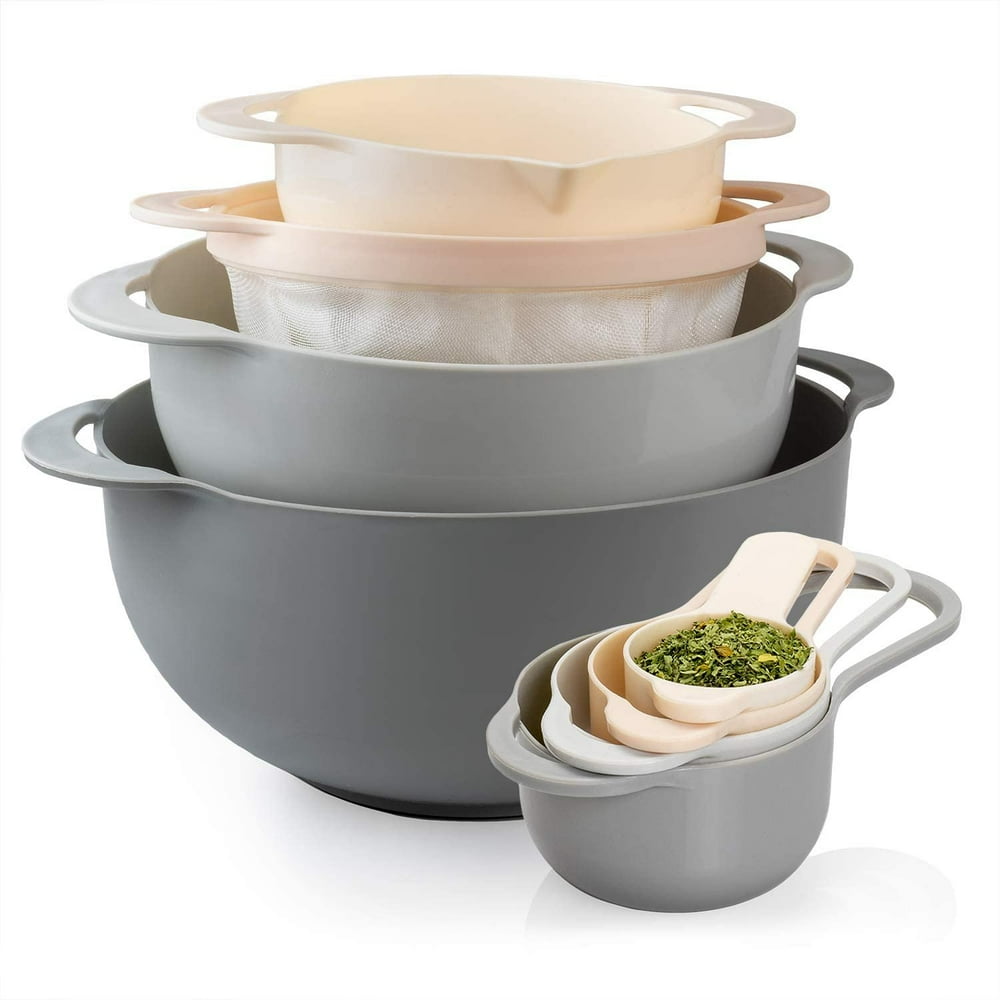 Cook With Color 8 Piece Mixing Bowls and Measuring Cups Set, Includes 2