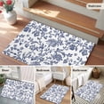 thumbnail image 6 of 2x3 Door Mat Rug, Blue Flower Non-Skid Rubber Backing Large Rectangle Rugs - Living Room Bedroom Home Office, Spring Leaf Vintage Farmhouse Boho Plant Indoor Floor Mat Carpets Washable Rug, 6 of 9