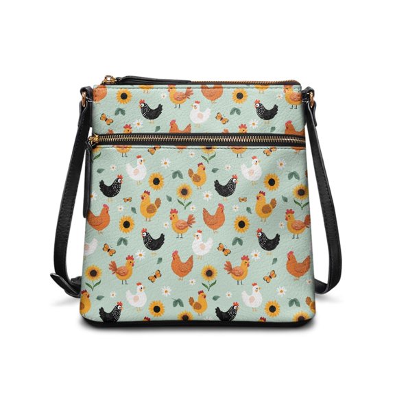HELLHERO Waterproof Satchel Bag for Daily Dating Everyday, PU Leather Large Capacity Lightweight Women's Crossbody Shoulder Bag, Chicken