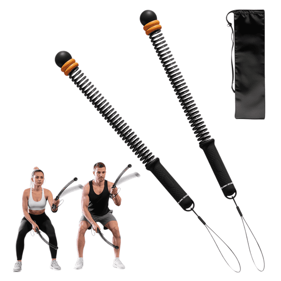 Aovd 2026 New Upgraded Ropeless Battle Ropes, Heavy Duty Portable Cordless Battle Ropes for Home Gym with Non-Slip Soft Handles for Wrist Protection Cordless Battle Ropes(Black)