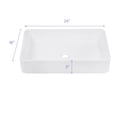 thumbnail image 2 of 24"x16"x5” White Ceramic Rectangular Vessel Countertop  Bathroom Sink, 2 of 9