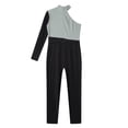 thumbnail image 6 of iiniim Kids Girls Gymnastics Leotard One Shoulder Figure Skating Jumpsuit Romper Footless Unitard Gray 10, 6 of 7