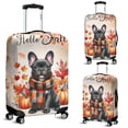 thumbnail image 2 of Hello Fall French Bulldog Scarf Welcome Autumn with Leaves Pumpkins Travel Luggage Cover Dog Lover Gifts Suitcase Dust Protective Decor - 00011, 2 of 5