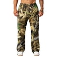 thumbnail image 4 of Havenx Men's Camo Sweatpants Wide Leg Dry Leaf Print Elastic Waist Sweatpants with Pockets Open Bottom Camouflage Bottoms Casual Fashion Y2k Loose Fit Jogger Clothing,Bronze 2XL, 4 of 7