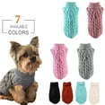 thumbnail image 2 of Warm Pet Sweater, Stretchy Fit for Easy Dressing, Fashionable Cable Knit for Small Dogs and Cats, 2 of 7