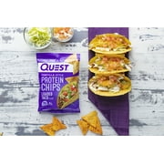 Quest Tortilla Style Protein Chips with 19g of Protein, Loaded Taco Flavor, 1.1 Oz Bags, 8 Count