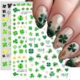 thumbnail image 1 of KOLONAMS Pegatinas para uñas de trébol, 3 piezas, arte verde, 1 of 7