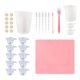 thumbnail image 1 of Kit de herramientas de taza medidora de silicona, espátula, guantes para dedos, pipetas, juego de herramientas para mezclar resina epoxi para manualidades, juego de herramientas de 32 piezas, rosa, 1 of 5