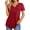Wine Red, variant on Fantaslook Womens Tunic Tops Casual Short Sleeve Shirts V Neck Button Pleated Blouses Floral Summer Tops