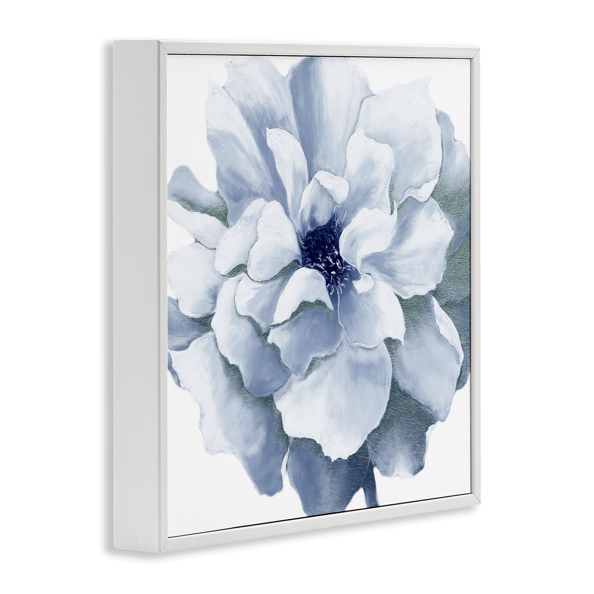 Stupell Industries Blue Radiant Bloom Botanical & Floral Painting White Framed Art Print Wall Art, 12 x 12