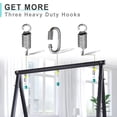 thumbnail image 3 of Reinforced Base & Triangular Structure Hammock Stand with 2 Storage Baskets, Swing Stand with 3 Hooks Fit for Most Hanging Chair for Oudoor&Indoor (Stand Only) (Black), 3 of 7
