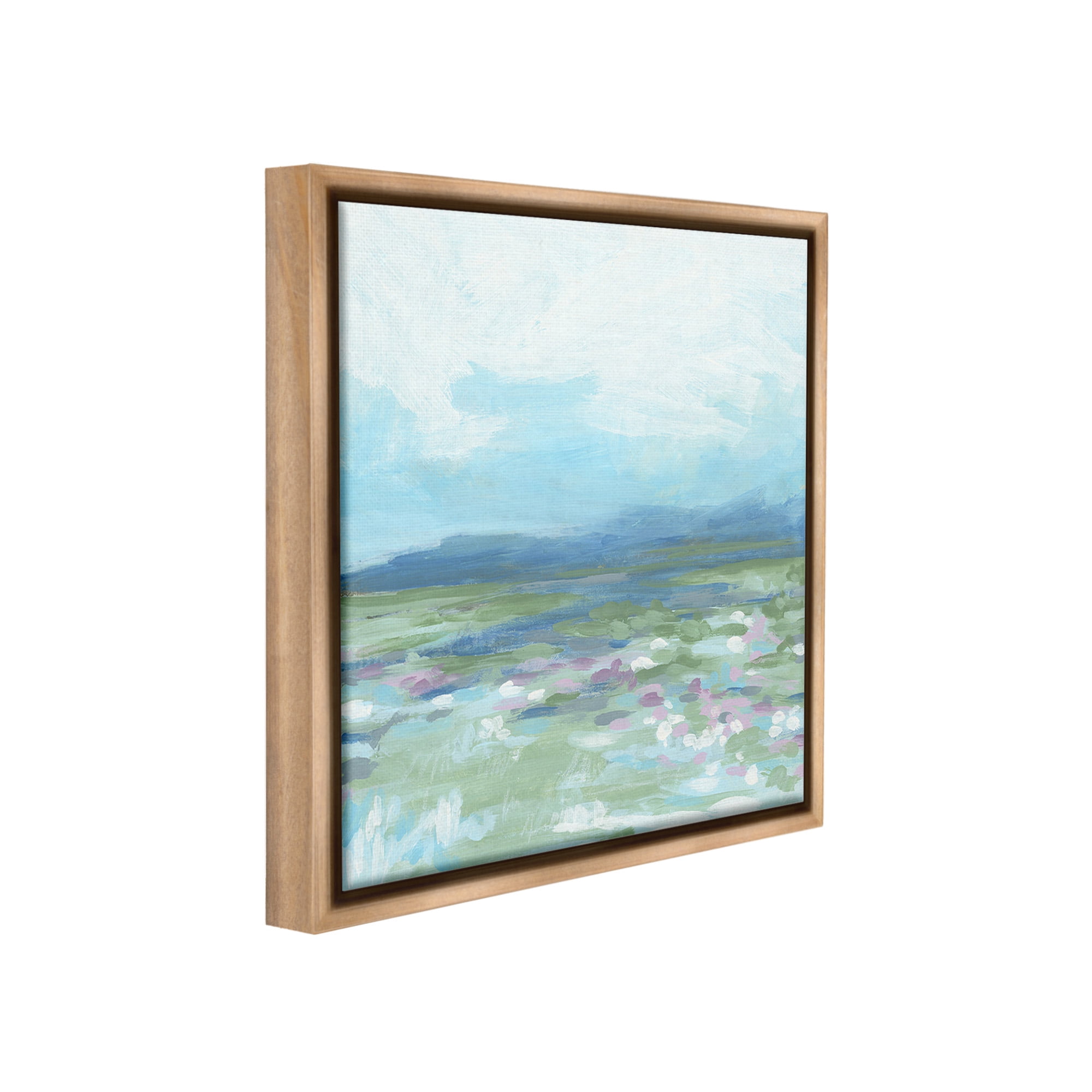 Stupell Industries Foggy Valley Landscape Landscape Painting Brown Floater Framed Canvas Art Print Wall Art, 25 x 25