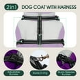 thumbnail image 6 of Kuoser Dog Winter Coat, 2 in 1 Pet Jacket with Harness Built in, 3xl Dog Clothes, Waterproof and Windproof, Purple, 6 of 7