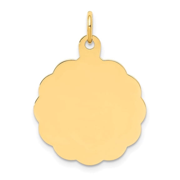 14k .027 Gauge Engravable Scalloped Disc Charm XM165/27