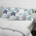 thumbnail image 4 of Teal Blue Coastal Standard Size Pillow Cover,Pillowcase Protectors with Zipper,Breathable Decorative Throw Pillow Case Cover,Sea Turtle Nautical Coral Summer Beach Pillow Shams for Couch 20x26Inch, 4 of 8