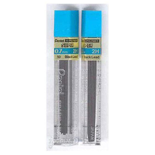 Mines Pentel Super Hi-Polymer 0,3 Mm – Dureté H – Tube De 12 Mines – Pour Porte-mines 0,3 Mm – Résistantes à La Casse