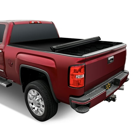 Auto Drive Soft Roll up Truck Bed Tonneau Cover Fits 14-18 Chevy Silverado GMC Sierra 8Ft Bed