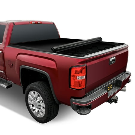 Auto Drive Soft Roll up Truck Bed Tonneau Cover Fits 14-18 Chevy Silverado GMC Sierra 8Ft Bed