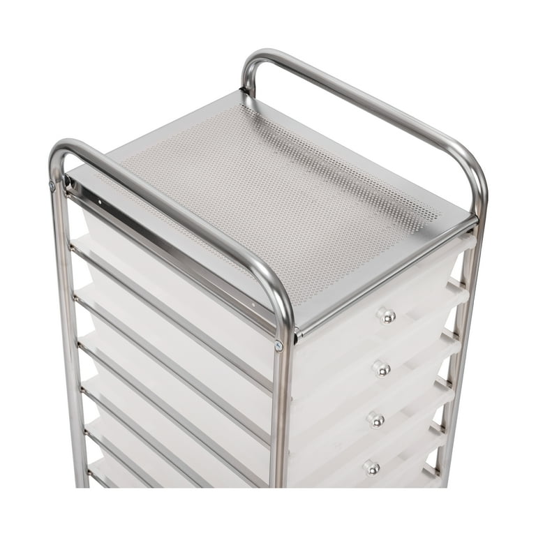 Seville Classics 10-Drawer Organizer Cart, Frost White photo 4