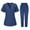 Blue, variant on Medical Scrubs Set For Women - Classic V-Neck Top & Jogger Pants With Stretch Nursing Uniform Scrub Suit Green