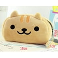thumbnail image 4 of Lindo gato de felpa estuche para lápices bolso para bolígrafos maquillaje de dibujos animados bolsa de cosméticos bolsa de cosméticos de dibujos animados con cremallera, (amarillo), 4 of 5