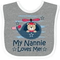 thumbnail image 3 of Inktastic My Nannie Loves Me Grandson Boys Baby Bib, 3 of 4