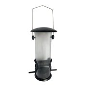 Clear tube bird feeder with two feeding ports, premium hard plastic outdoor bird