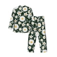 thumbnail image 2 of Kll White Daisies And Bee Sleepwear Mens Flannel Pajamas,Long Cotton Pj Set, 2 of 9