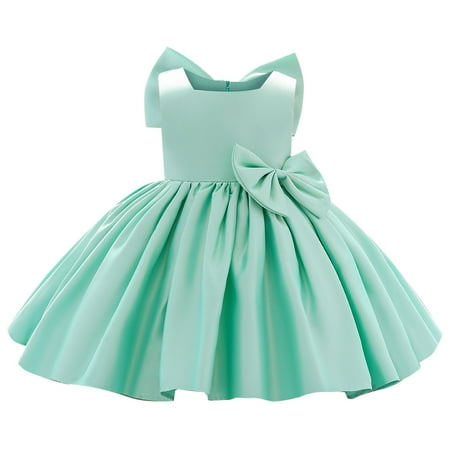 

CLZOUD Girls Causal Dress Green Polyester Girls Princess Dress Baby One Year Old Baby Dress Birthday Piano 80